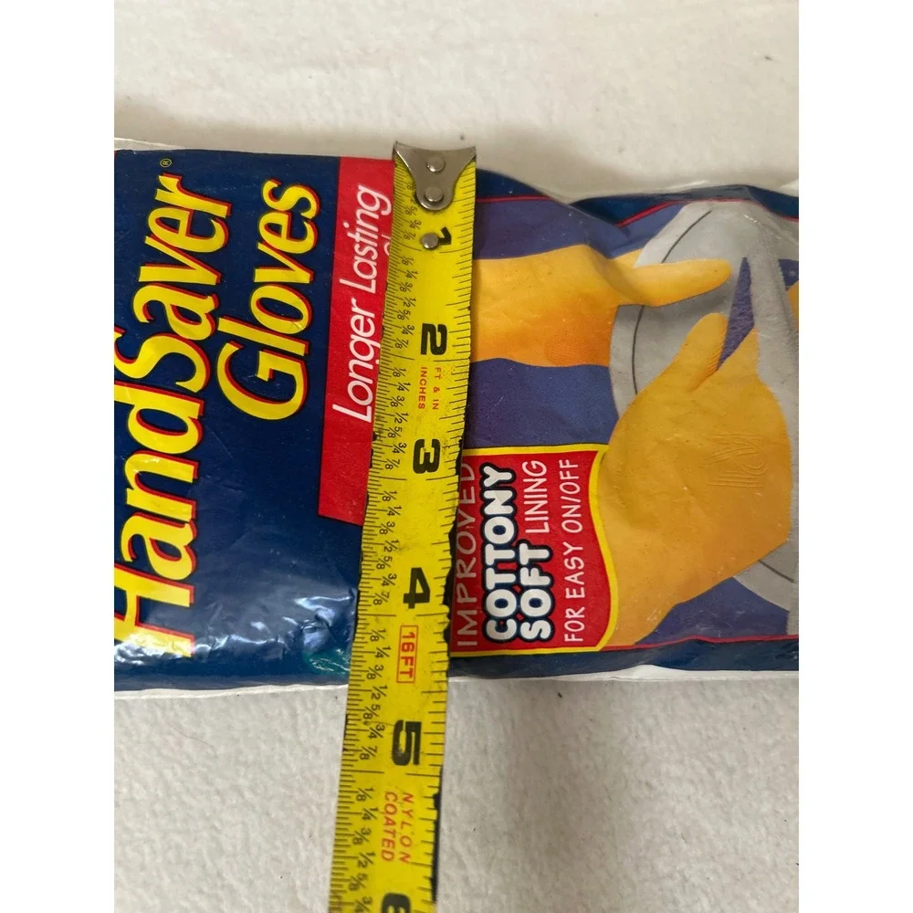 Playtex HandSaver Gloves Medium Yellow‎ Cotton Soft Lining Made in USA